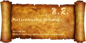 Malinovszky Roland névjegykártya