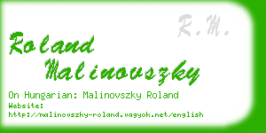 roland malinovszky business card